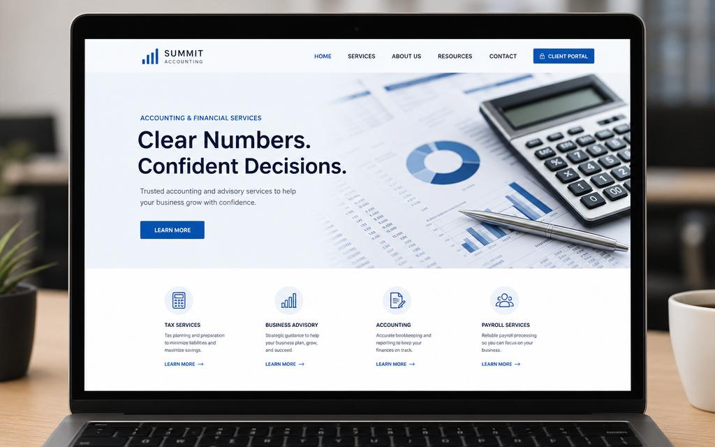 Accountants & Finance website example