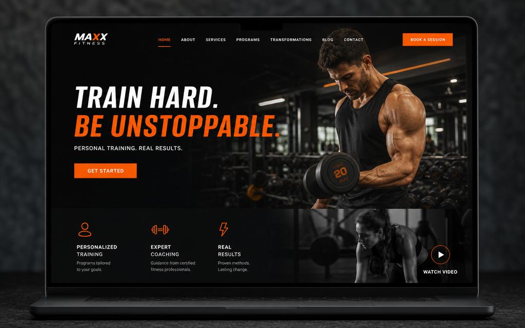 Gyms & Personal Trainers website example