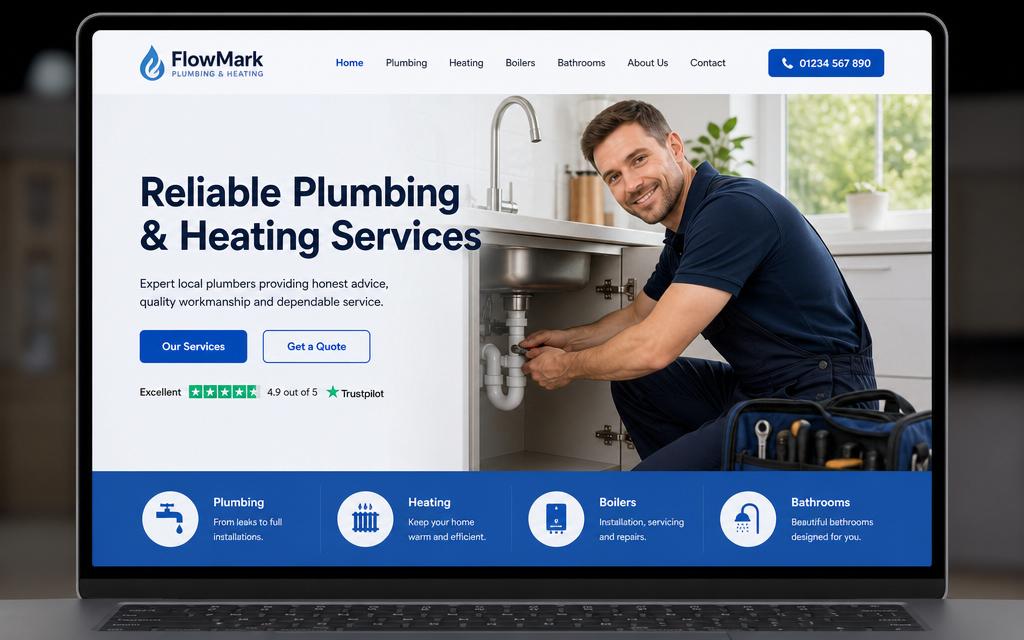 Plumbers & Heating website example