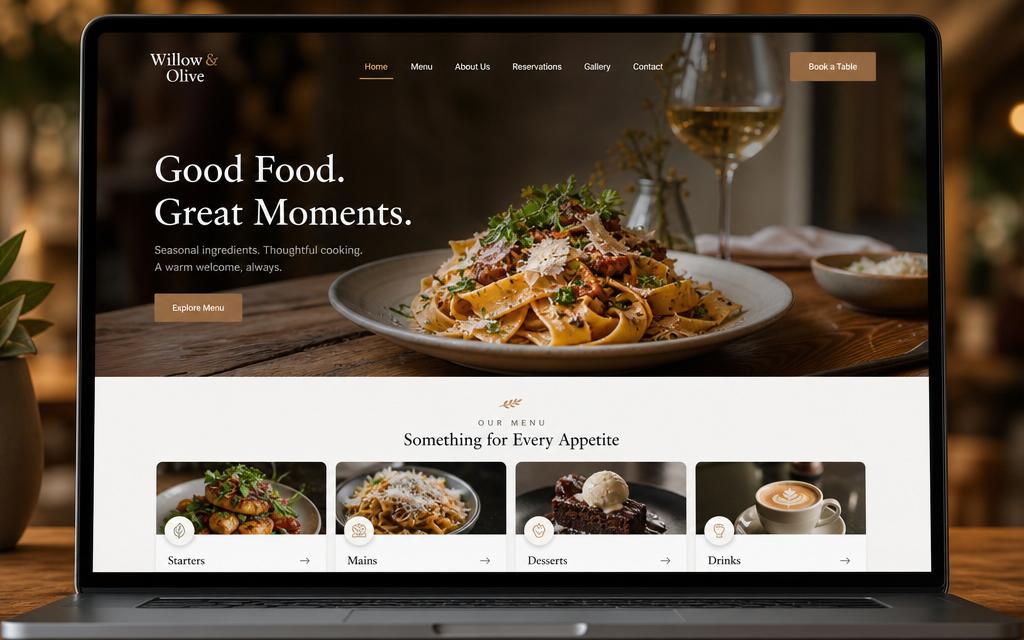 Restaurants & Cafés website example