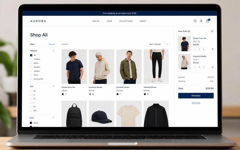 Shopify Stores website example